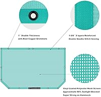 Vista 4 de Shadeidea - Parasol para Jeep Wrangler JK Unlimited (2007-2018), de 2 puertas y 4 puertas frontales-Tiff, pantalla de malla azul para parasol