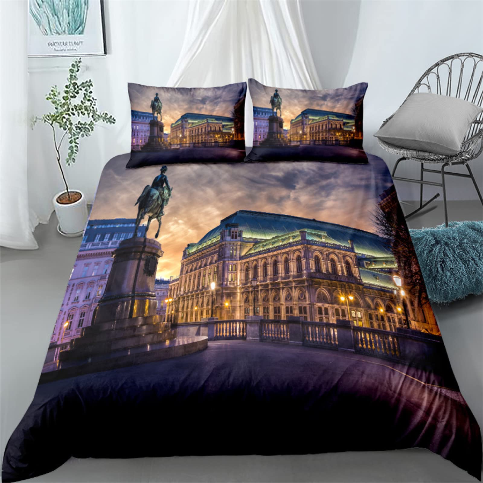Housse de couette 220x240 fermeture éclair fini la couette qui glisse parure grise microfibre