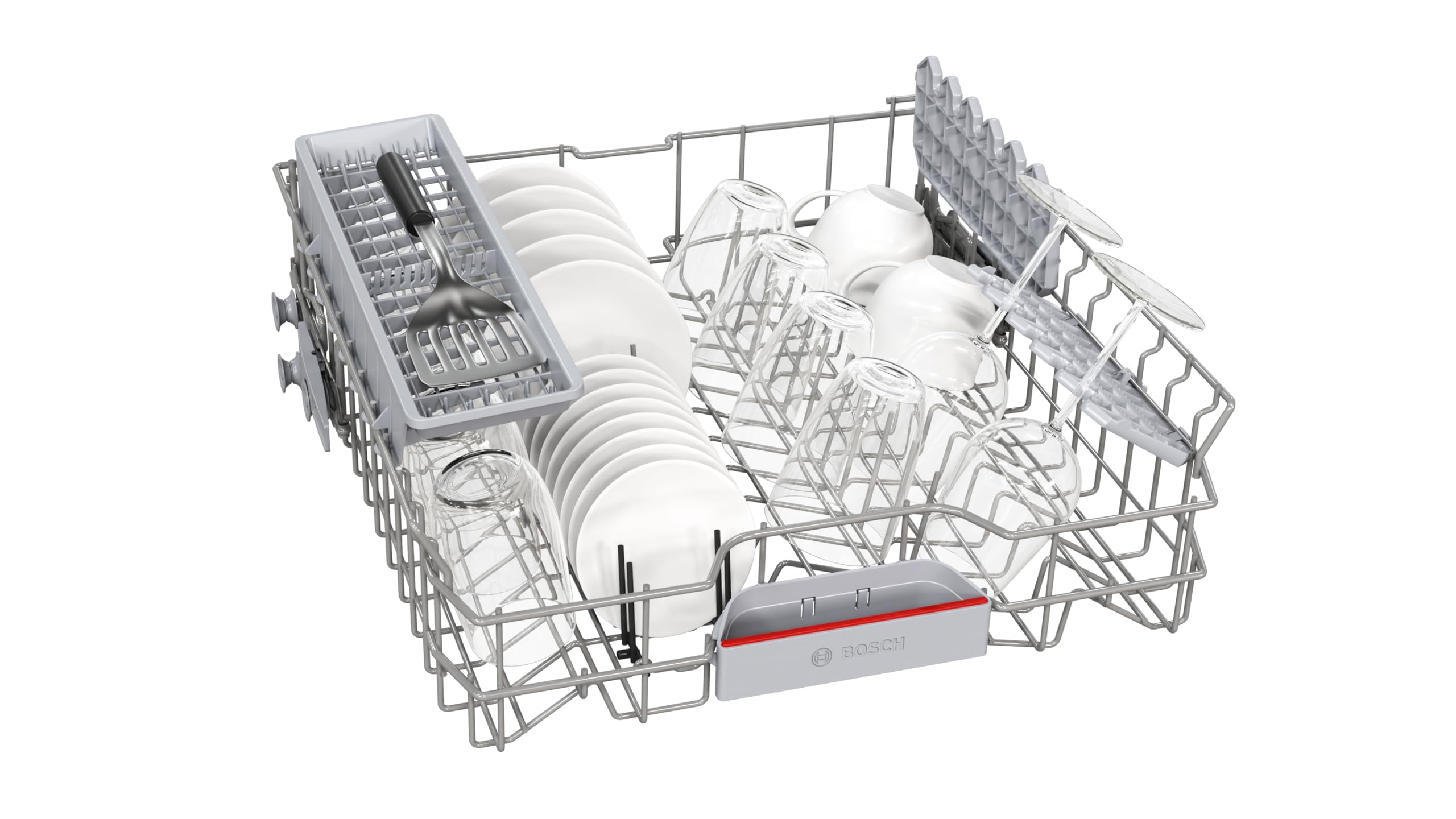 Bosch SMS4HTW16E Serie 4 Freistehender Geschirrspüler, 60 cm, Smart Start, 3-fach Rackmatik, Aquastop, Ferndiagnose, Extra Trocknen, Vario Besteckkorb, EcoSilence drive, Weiß