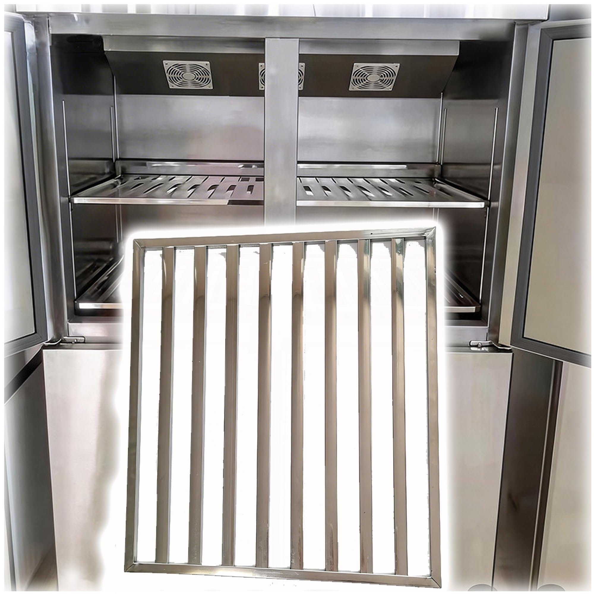 Estante de acero inoxidable para congelador, almacenamiento comercial | Resistencia a la oxidación y fuerte soporte de carga, mejora la organización del congelador(22.8x20.9in(580x530mm))