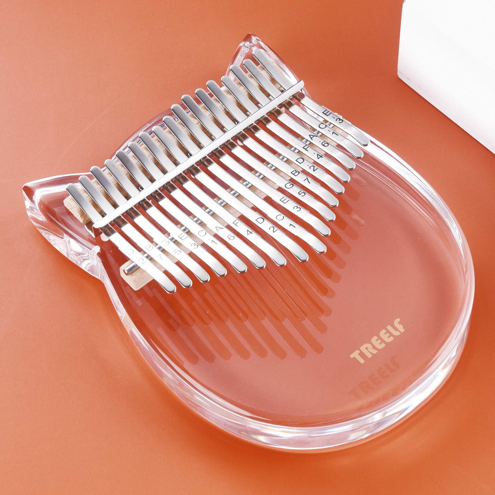 TF-17C Kalimba a 17 tasti, acrilico, pianoforte a pollice, tastiera Mbira, trasparente, strumento