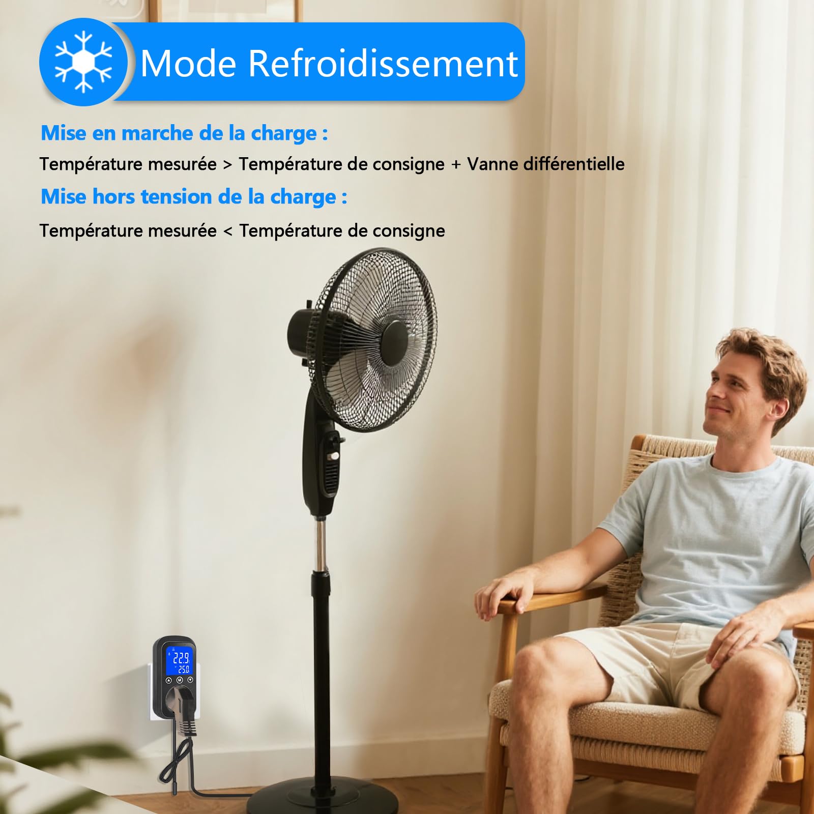 KETOTEK KT2000 Régulateur de température numérique avec capteur étanche, Prise pour Thermostat de Chauffage et de Refroidissement, pour Aquariums,terrariums,Greenhouse,vivariums,Reptiles