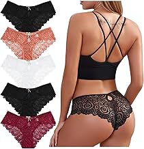 Zhiaek Women's Lace Panties Transparent Thongs Women's Pack Sexy Erotic Briefs Lingerie Underwear Elastic Culotte S-XL