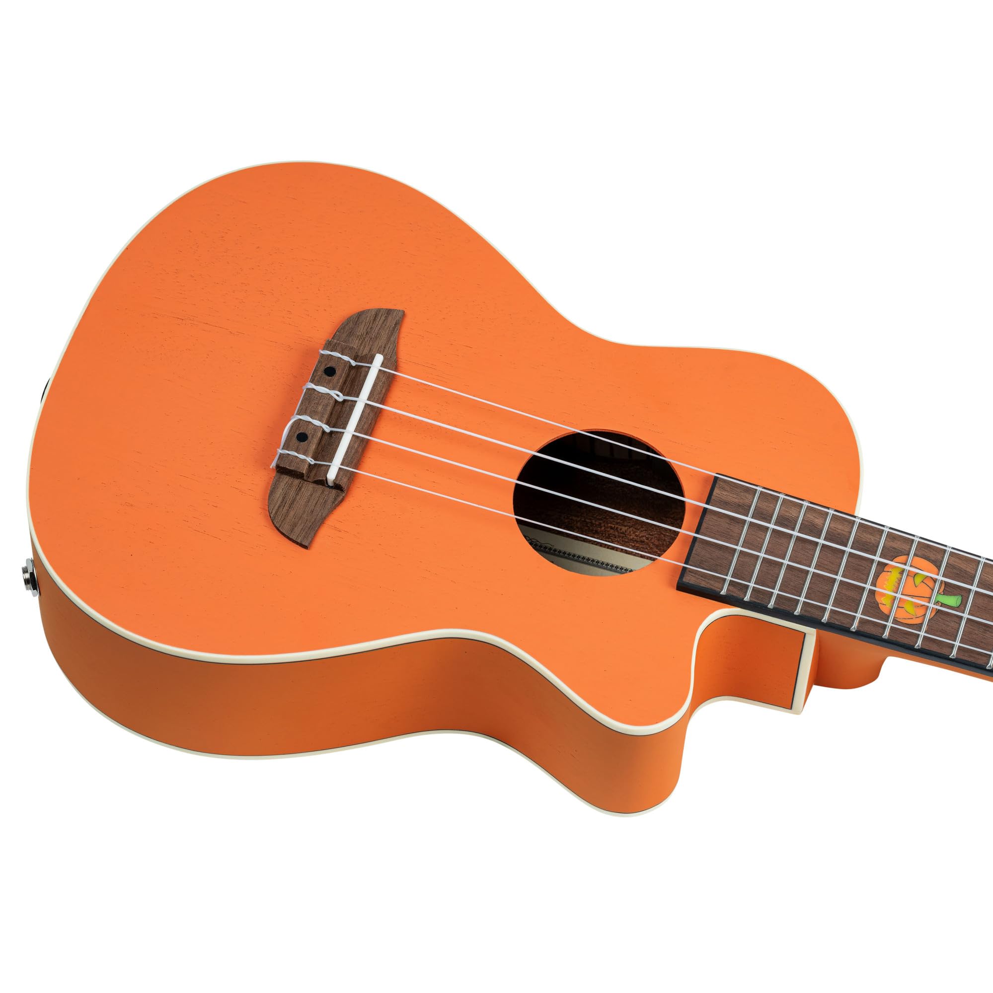 Ortega Guitars Ukulélé Concert Électro-Acoustique – Série Custom Built Halloween Edition – Okoumé, Orange (RUHWCE)