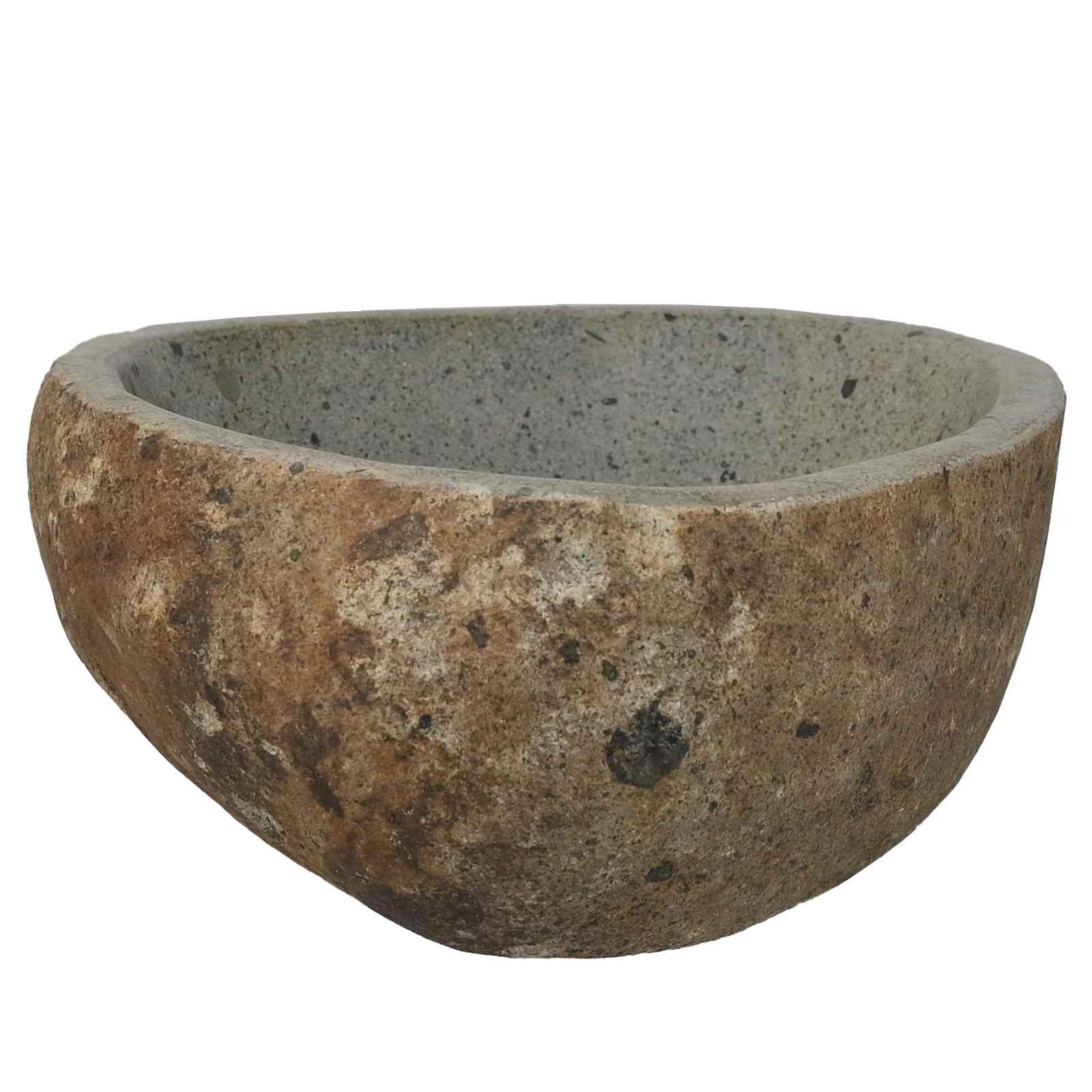 Lavabo in pietra di fiume, grigio chiaro, 30-37 cm x 25-30 cm x 12 cm, per bagno, lavandino a parete, salvaspazio, facile da pulire, con foro di scarico preforato, adatto per ristrutturazione