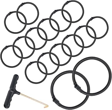 20 Pcs Trampoline Replacement Bungee Cords, 6.6 Inches Heavy Duty Replacement Elastic Rope with Spanning Puller Tool, Trampoline Accessories Bungee Rope for Fitness Trampoline, Black