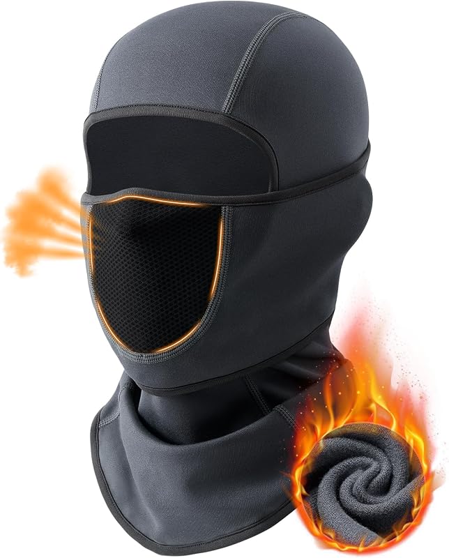 Balaclava Face Ski Mask with Movable Design for Men Women-Fleece Winter Face Covering for Cold Weather Skiing Outdoor Work