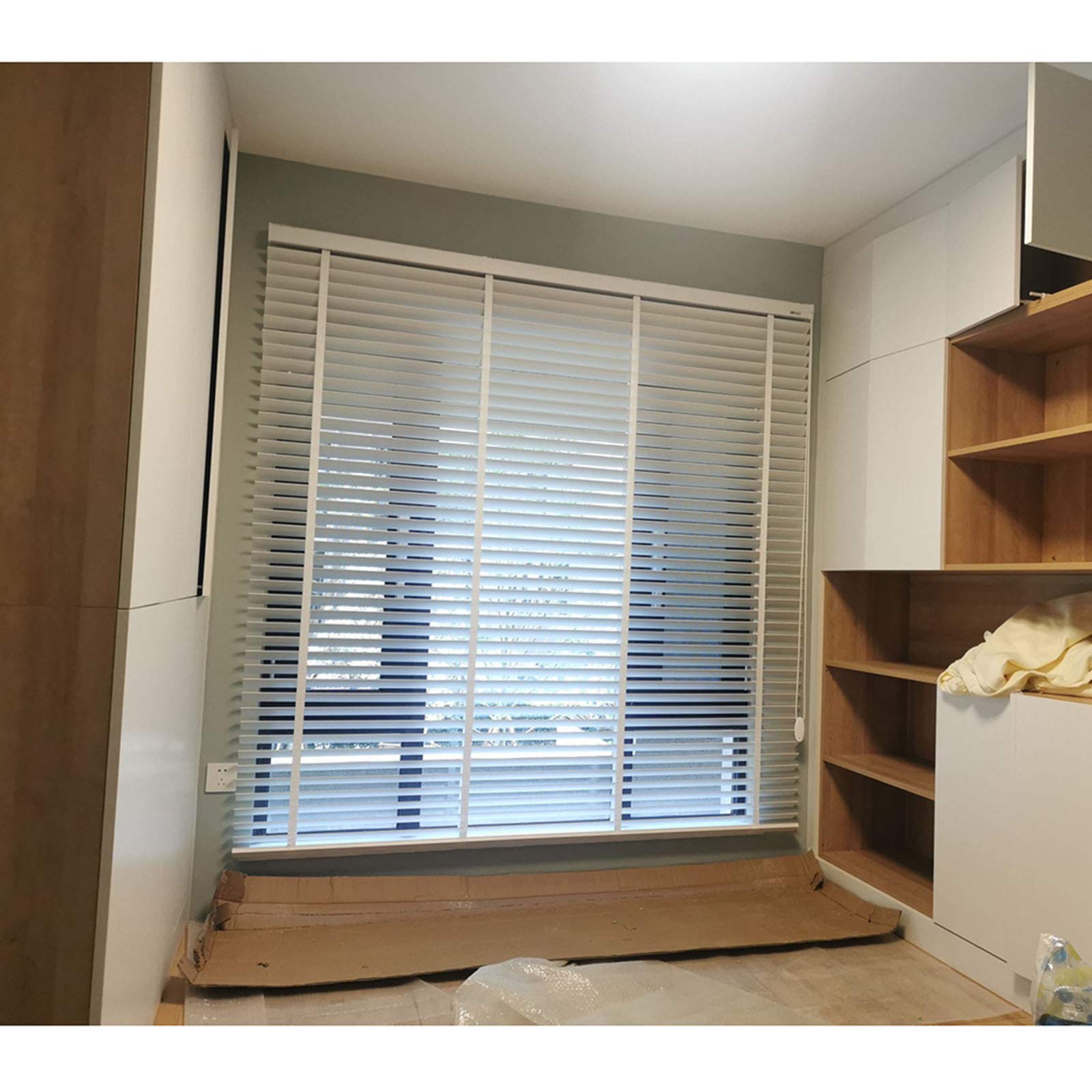 Jolan Holz Jalousien,Horizontales Venezianisches Fenster,Schattierungs-/Staubdicht, Jalousien,Innen-/Büro Dekoration.,60x200cm/23.5x79in