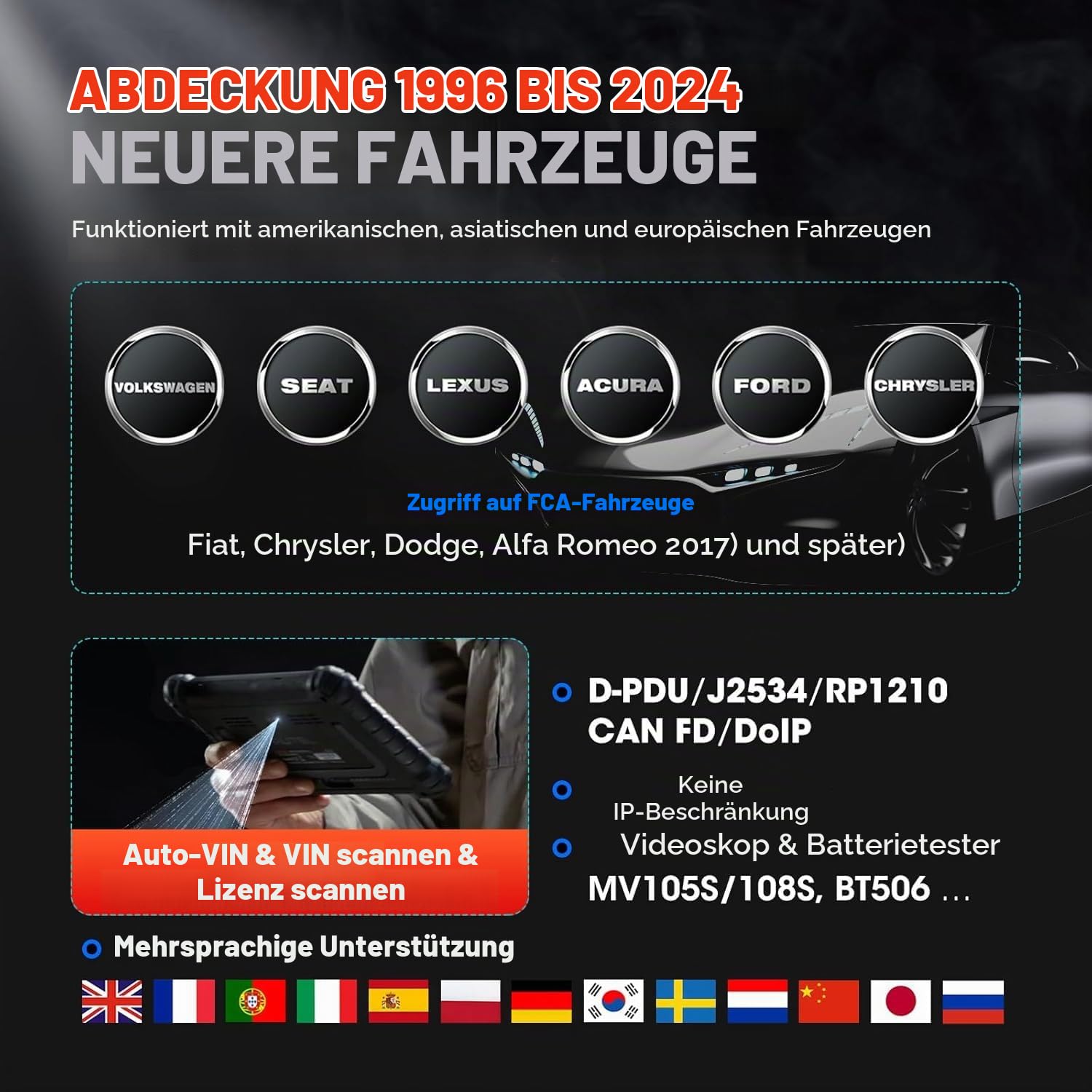 Autel MaxiCOM Ultra Lite OBD2 Diagnosegerät: 2 Jahre Update, Intelligentes Diagnosegerät, Neueres Modell von MS Elite MS919 MS909, ECU-Programmierung/Codierung, Topologie, Aktiver Test, 40+ Service