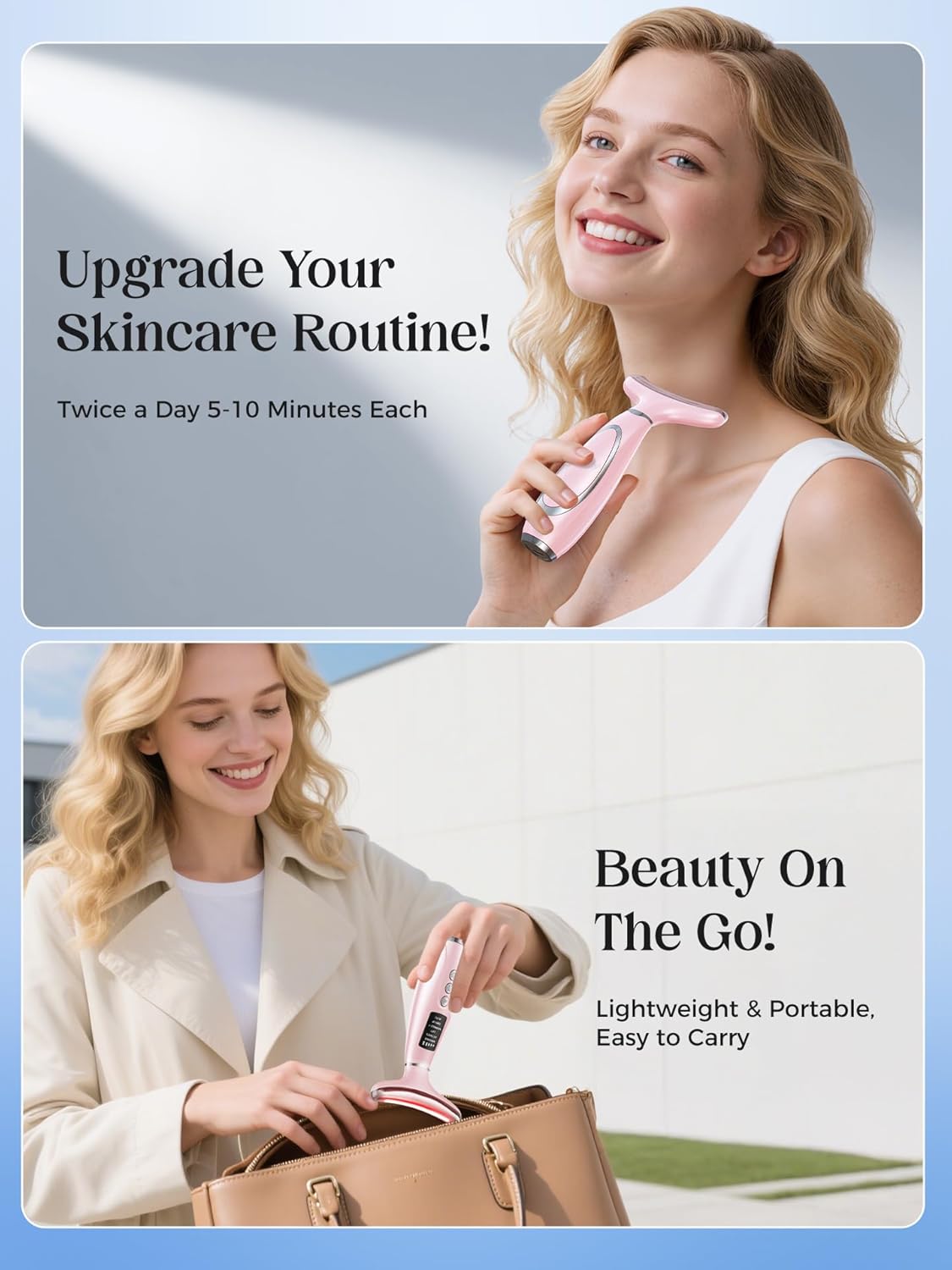 Red Light Therapy for Face & Neck, Face Massager Tool for Anti-Aging, Skin Facial Sculptor, 7-Color LED Phototherapy Device with Lifting, Heat & Vibration, Firming, Rechargeable Beauty Tool - Image 5