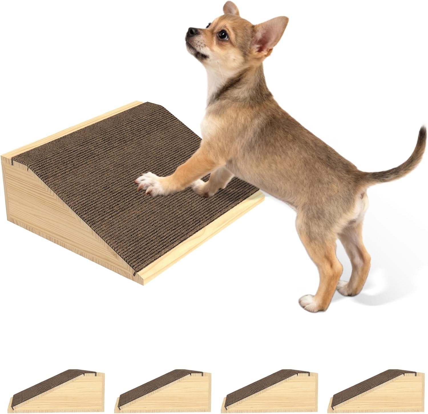 Dog Ramp for Stairs, Non-Slip Dog Stairs, Low-Angled Pet Ramps for Small, Medium Dogs & Cats, Step and Stair Assist for Injured and Older Pets, 2 Pack