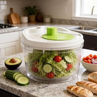 Vegetable Cleaning Basket, Manual Fruit Cleaner With Strainer | With Crank Handle, Robust Food-grade Material, Detachable Construction, For Home Cooks Homeowners Office Apartment Dorm