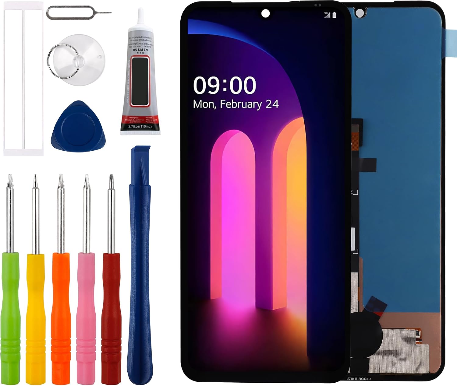 [New] Duotipa LCD Display Touch Screen Digitizer Assembly Replacement for LG V60 ThinQ 5G LM-V600 A001LG 6.8" with Technical Repair Tools Kit-Black