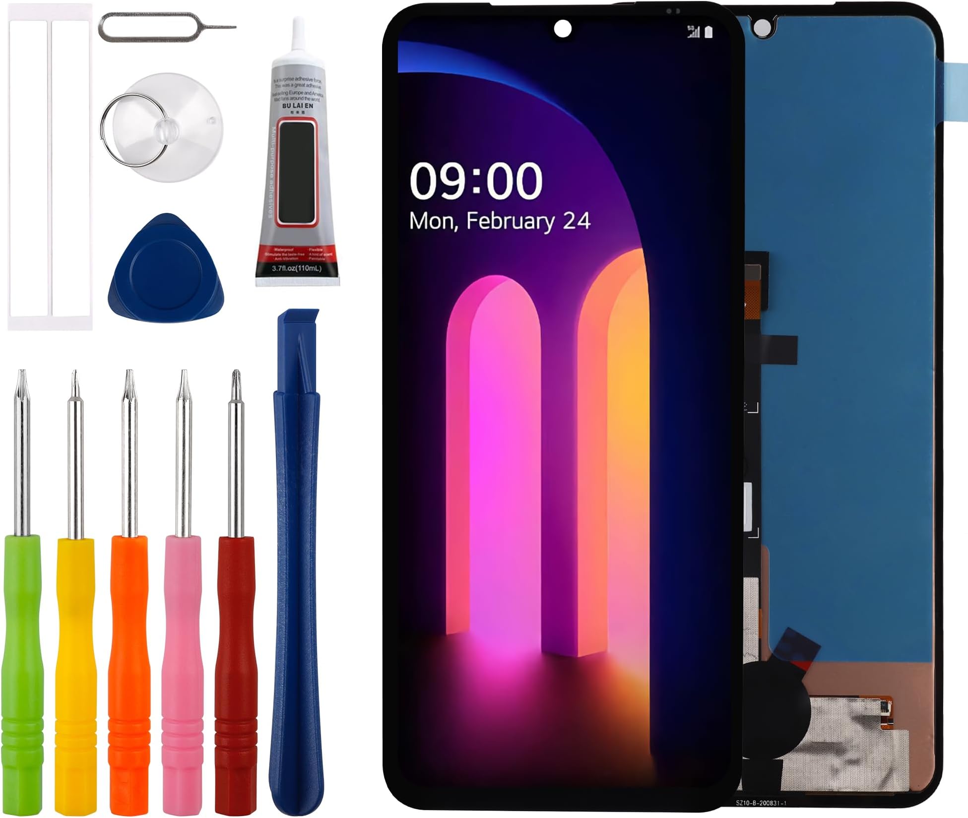 [New] Duotipa LCD Display Touch Screen Digitizer Assembly Replacement for LG V60 ThinQ 5G LM-V600 A001LG 6.8" with Technical Repair Tools Kit-Black