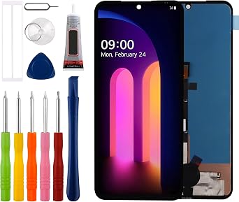 [New] Duotipa LCD Display Touch Screen Digitizer Assembly Replacement for LG V60 ThinQ 5G LM-V600 A001LG 6.8" with Technical Repair Tools Kit-Black