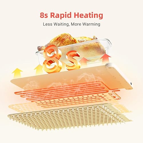 Miniatura 2 de Alfombrilla de calentamiento de alimentos mejorada 2025 para bufé, bandeja de calentamiento eléctrico de superficie completa rápida con 7 niveles de