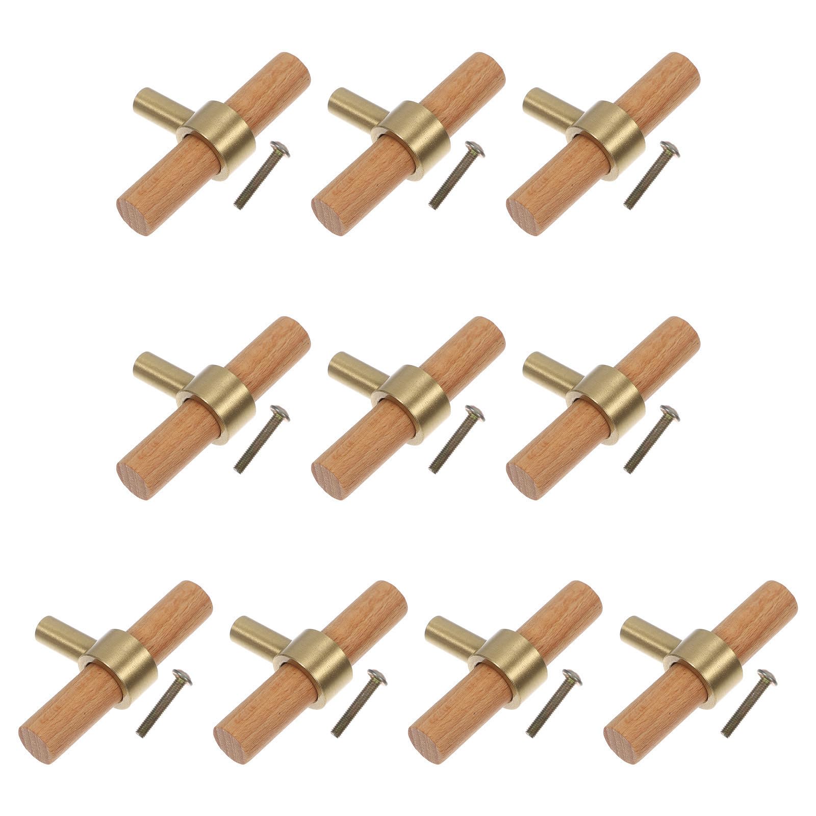 Tiradores para cajones y armarios de madera maciza, juego de 10 pomos para decoración del hogar