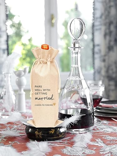 Miniatura 3 de Toctose Bolsa de vino de regalo de compromisos, 1 unidad, combina bien con casarse, regalo de compromiso para parejas, regalo para ella, él, novia y