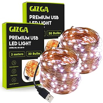 TUCASA- 11 Meter Still led ladi Christmas String Light for Festive Decorations, Diwali and Christmas Lighting (Warm White)-Plug in