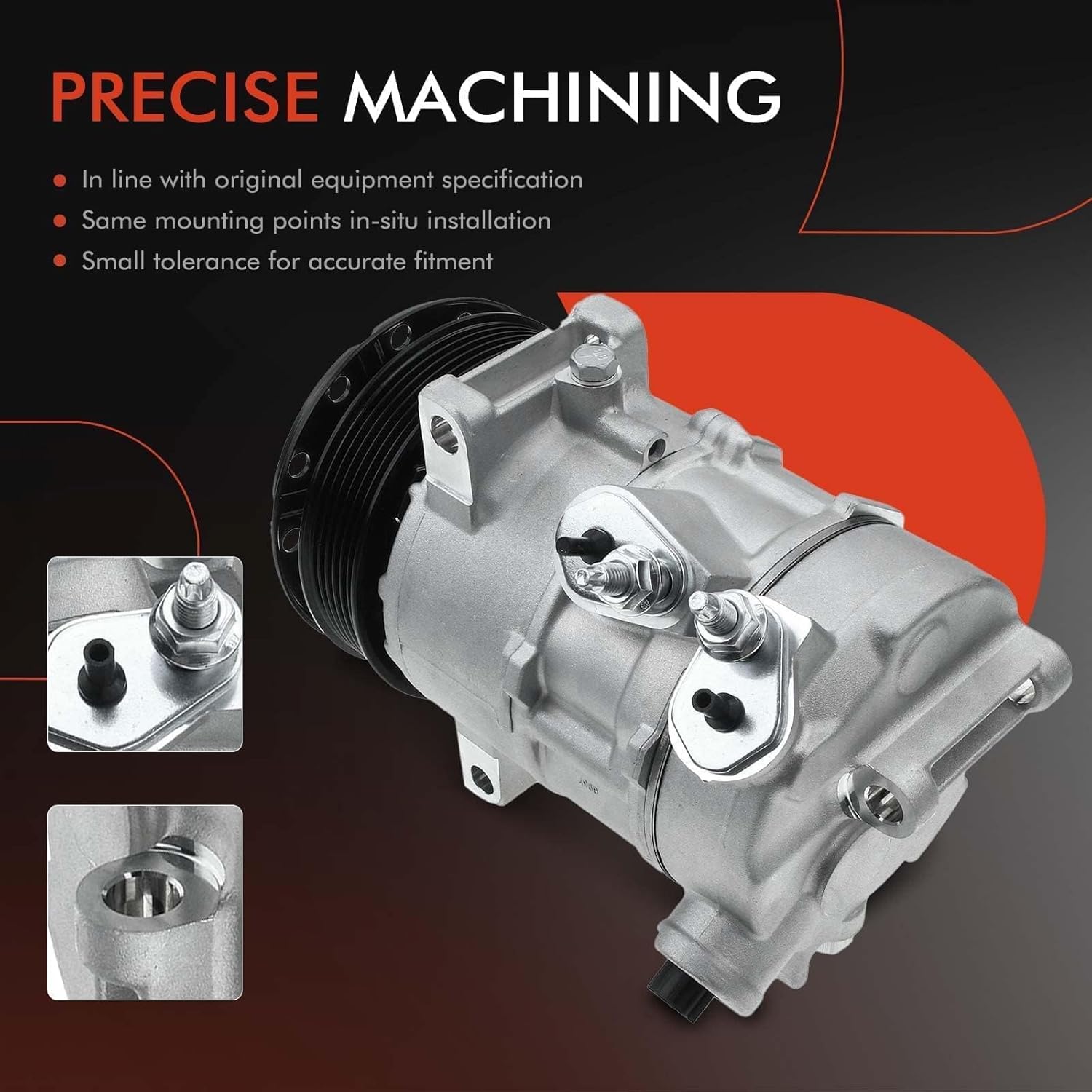 A-Premium Air Conditioner AC Compressor with Clutch Compatible with Dodge Journey 2.4L 2009-2020, Avenger 2.4L 2008-2014, Chrysler 200 2.4L 2011-2014, Sebring 2.4L 2007-2010