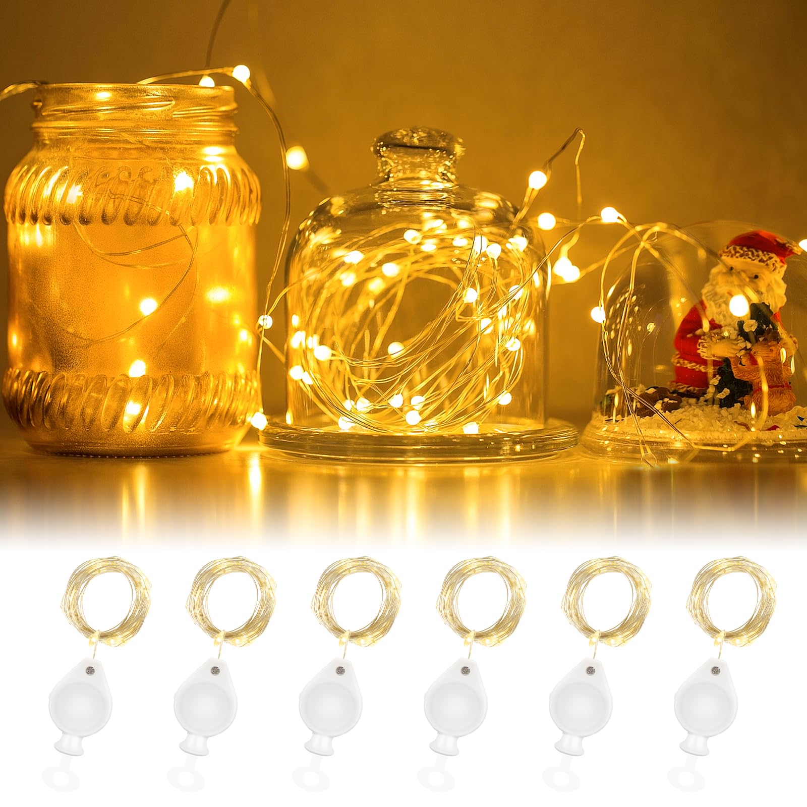 5x LED Lichterketten Mit Timer – 2m, 20 LEDs, Wasserdicht, Batteriebetrieben Für Weihnachten & Deko