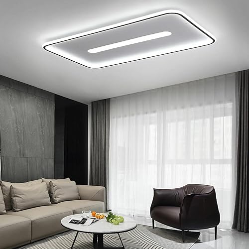 Miniatura 5 de Lámpara de techo rectangular LED empotrada acrílica ultrafina regulable 3500 K-6000 K con control remoto para comedor, dormitorio, sala de estar,