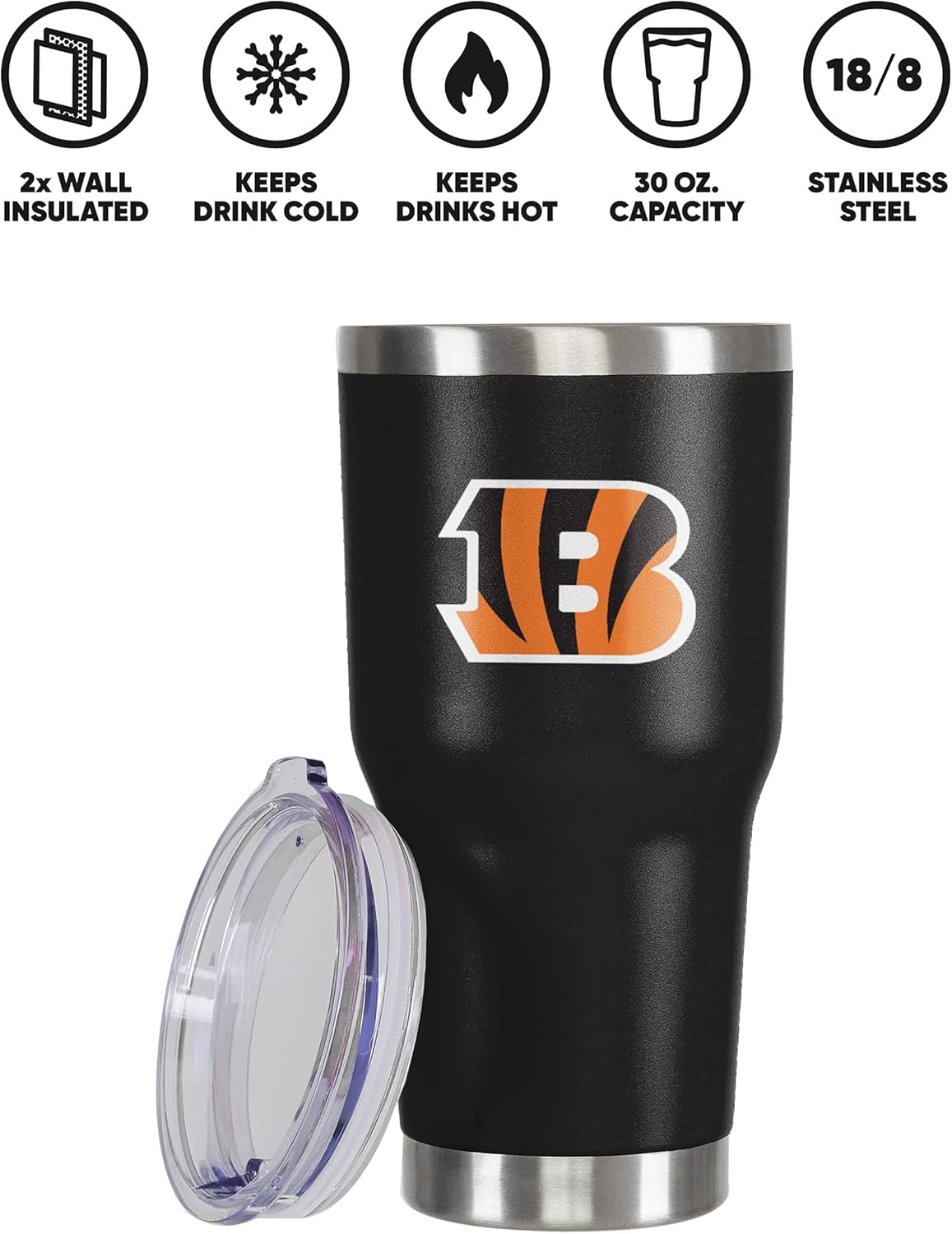 FOCO NFL Team Logo 30oz Insulated Stainless Steel Travel Mug Tumbler