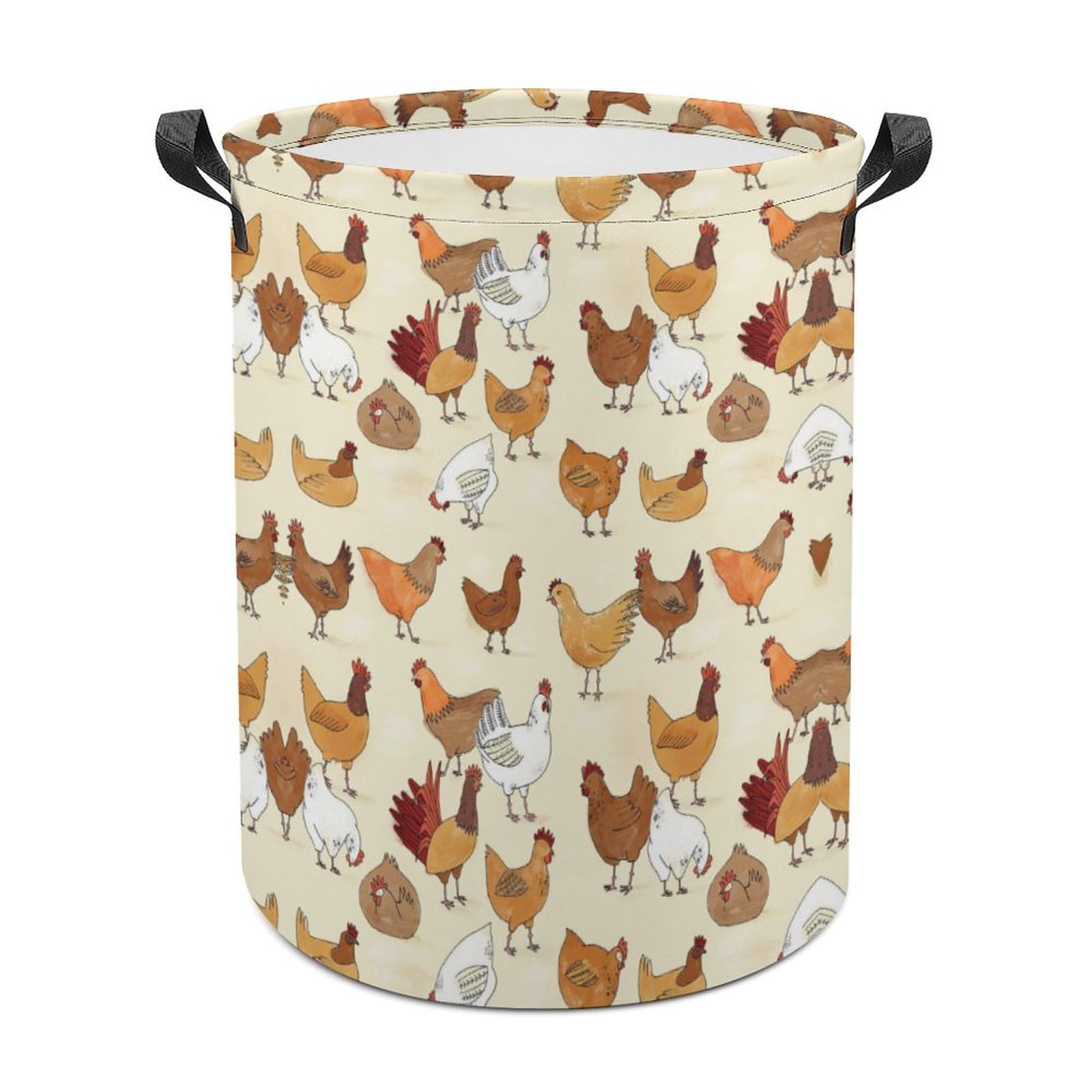 MHYRAC Laundry Hamper, A Brood of Chickens Laundry Basket, Washing Basket with Handle