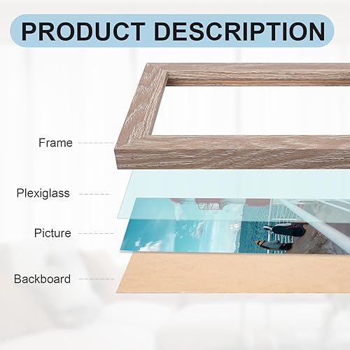 Vista 141 de Marco de 20 x 24 pulgadas, marco de fotos de 20 x 24 pulgadas, con paspartú a 16 x 20 pulgadas, marco de madera maciza, para colgar en la pared