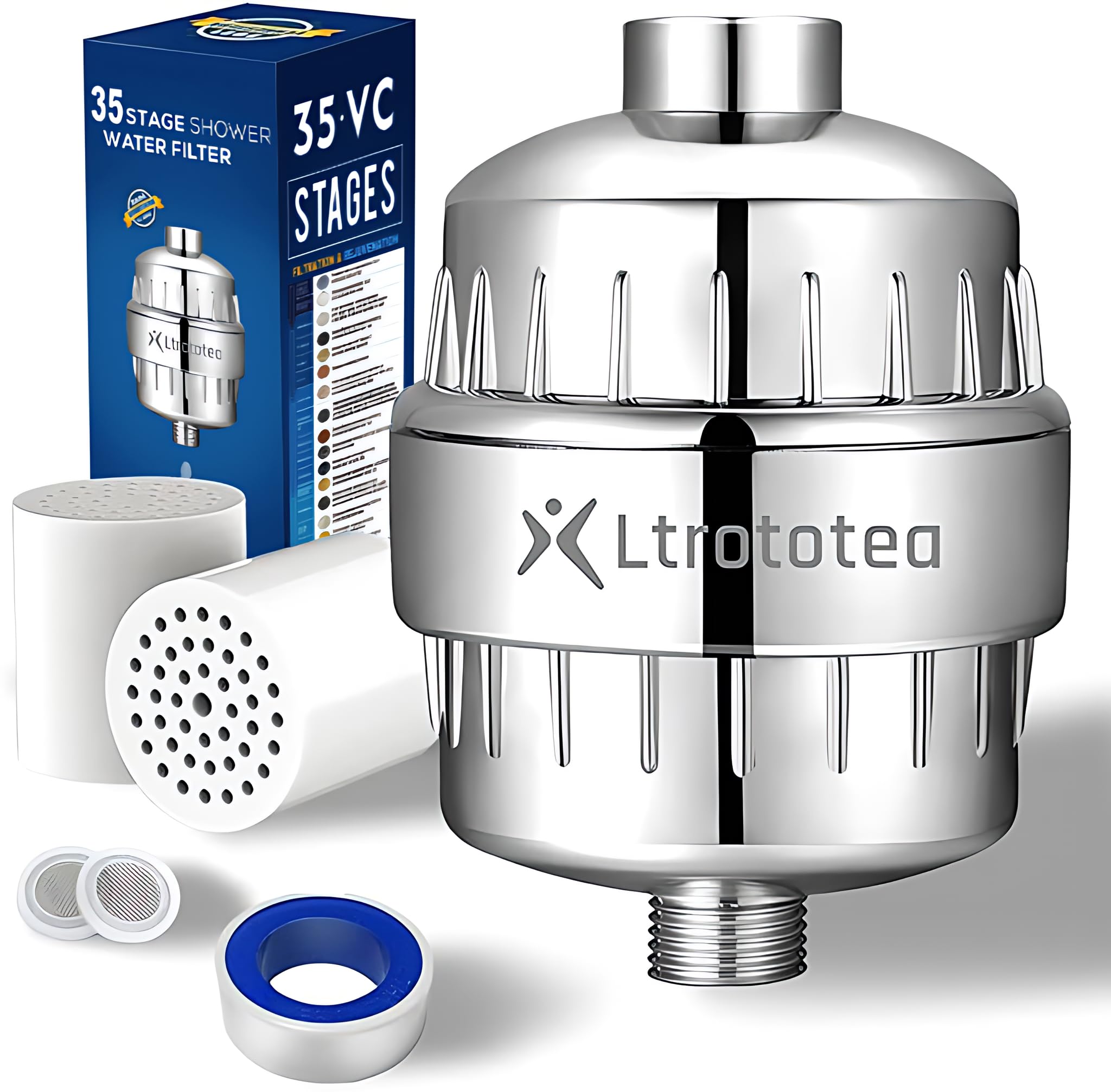 Neuytiky 2x Duschfilter 36 Stufen - Entfernt Chlor & Kalk Für Weiches Duschwasser