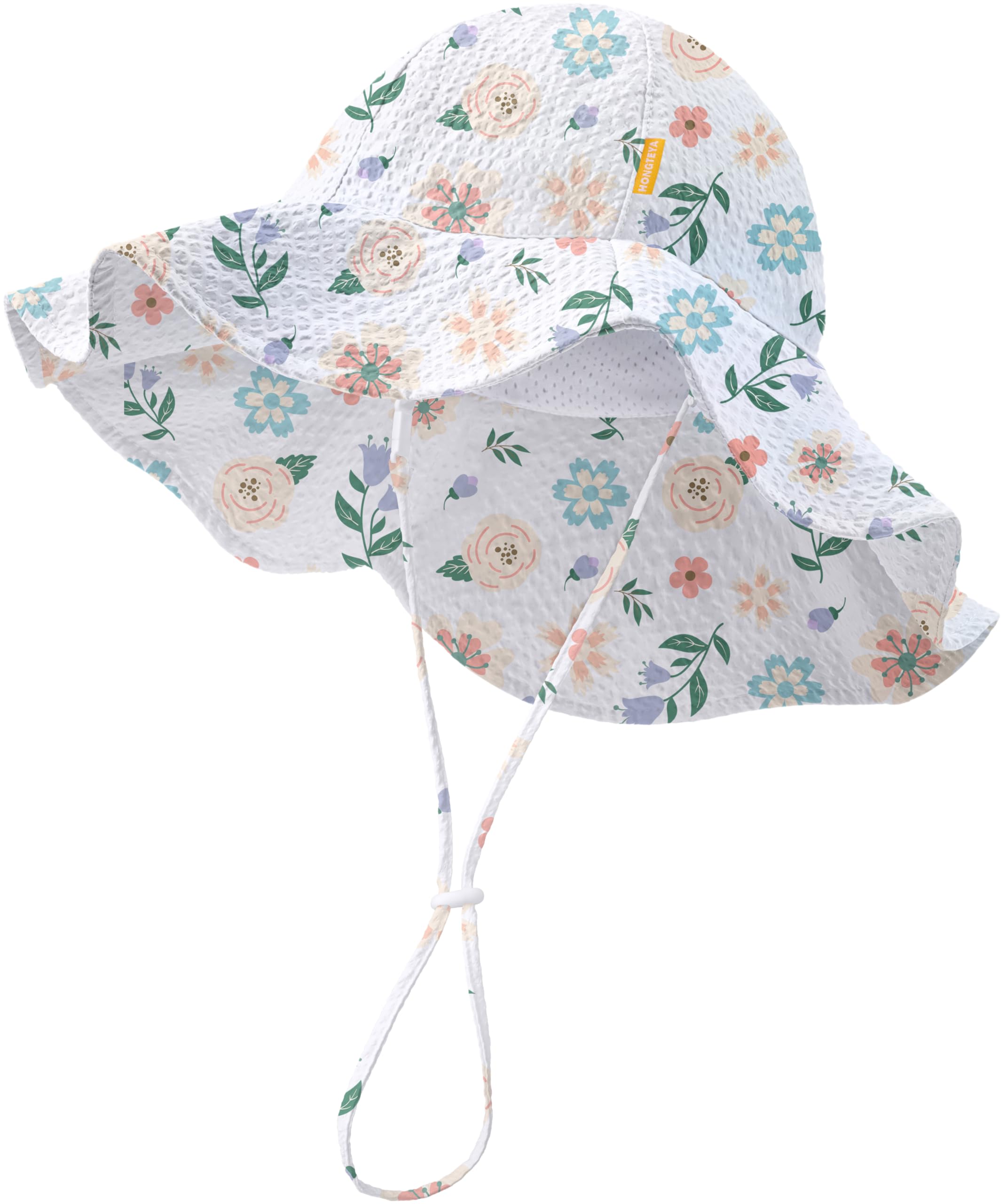 HONGTEYA Baby Sun Hat Wide Brim Adjustable Toddler Beach Bucket Hat