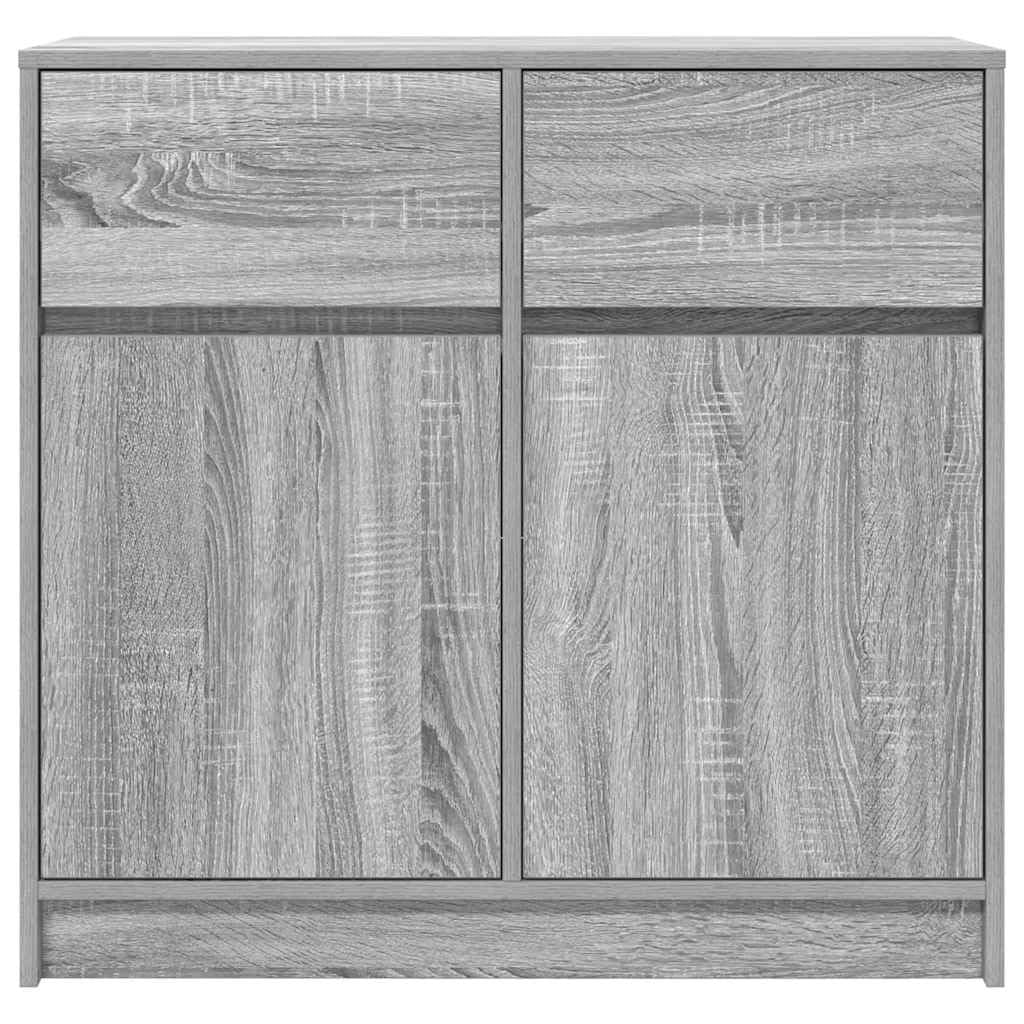 Credenza grigio Sonoma, 80 x 34 x 76 cm, in legno