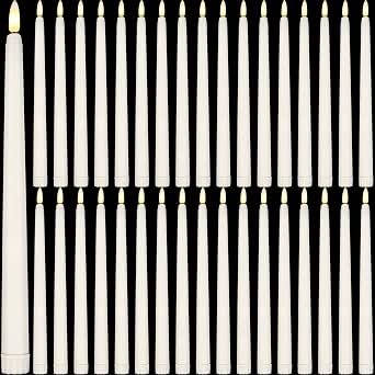 Reginary 36 Pcs Flameless Taper Candles Battery Operated, Ivory