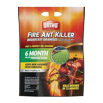 Ortho Fire Ant Killer Broadcast Granules, Kills Mounds in 15 Minutes, 6 Month Protection, Treats Up to 5,000 sq. ft., 11.5 lb.