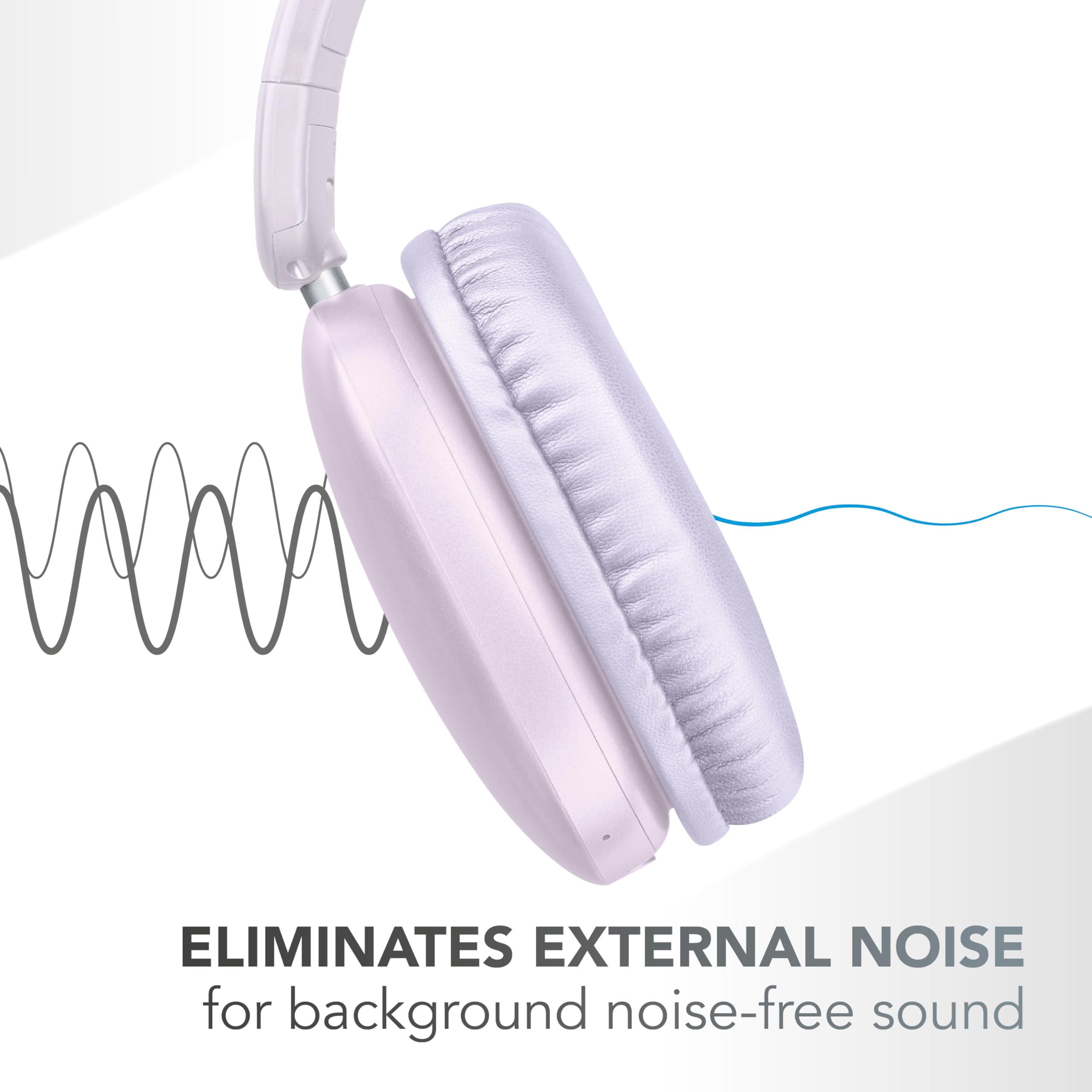 Music Sound MAXI3 Cuffie Wireless Over-ear, Cancellazione attiva del rumore, audio immersivo e cristallino, Fino a 35h di PLAYTIME NON STOP, Compatibile con tutti i dispositivi, Ricarica USB-C, Viola