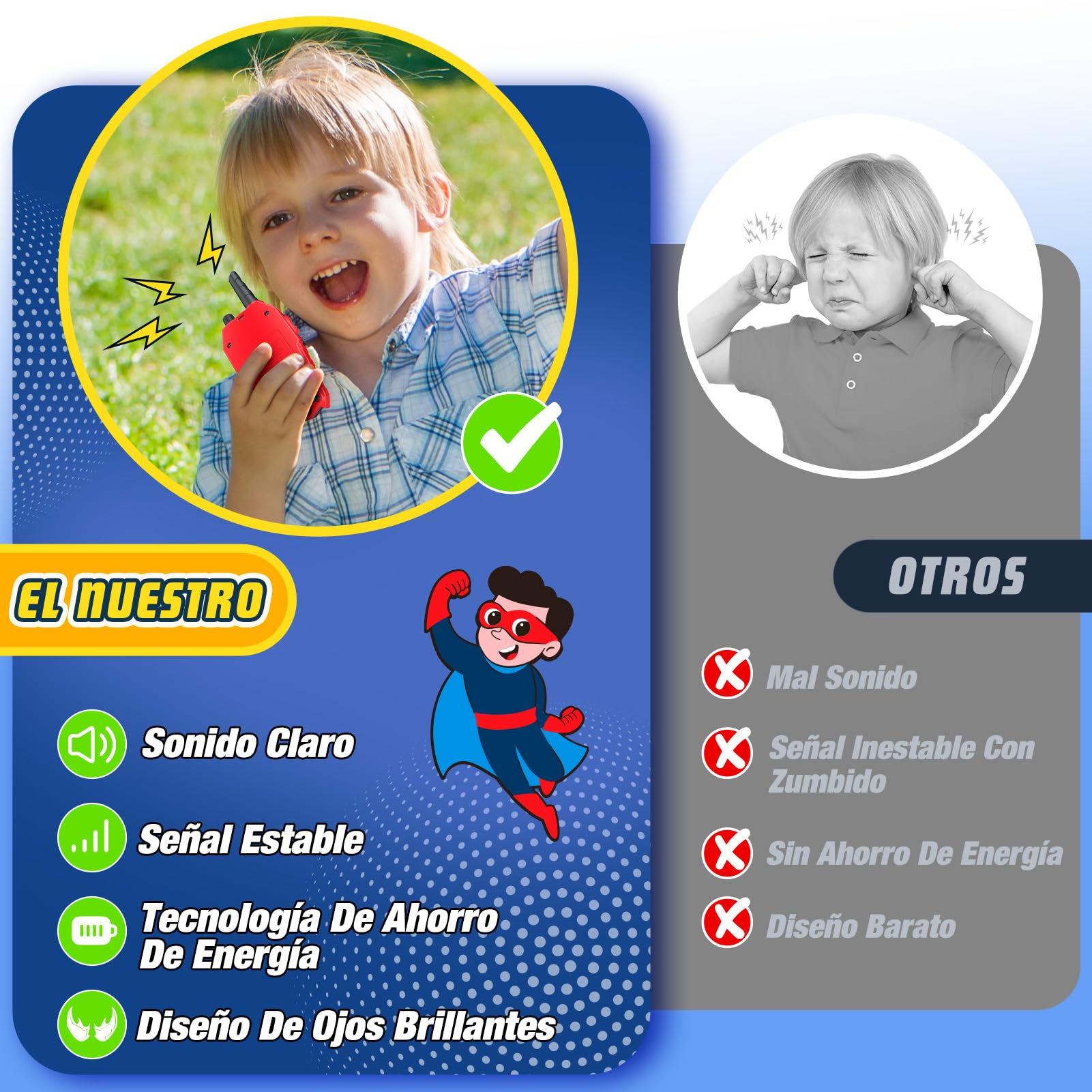 Juguetes Niños 3 4 5 6 7 8 9 10 Años, Walkie Talkie Niños Regalo Niño 3-10 Años Walkie Talkie Juegos Exterior Niños Regalos Cumpleaños Niños Juguetes para Niños de 3-10 Años