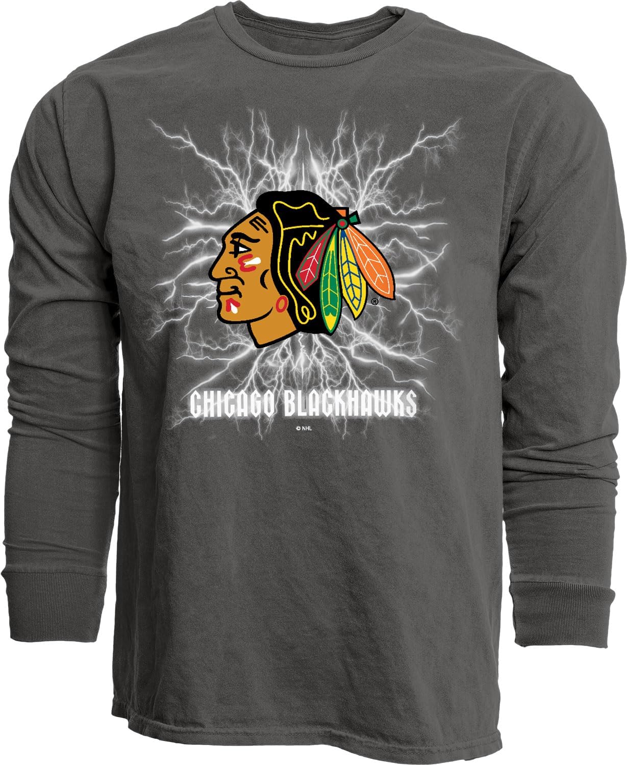 Blue 84 NHL Unisex-Adult NHL Officially Licensed Long Sleeve T-Shirt Ringspun Electric Black