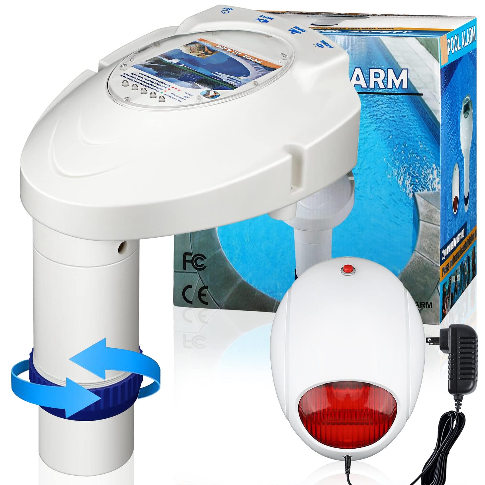 Alarme de piscine creusée sans fil, détecteur de mouvement d'eau, système de détection d'alarmes d'immersion de piscine, alimenté par piles avec récepteur à distance, alarme pour la sécurité de la