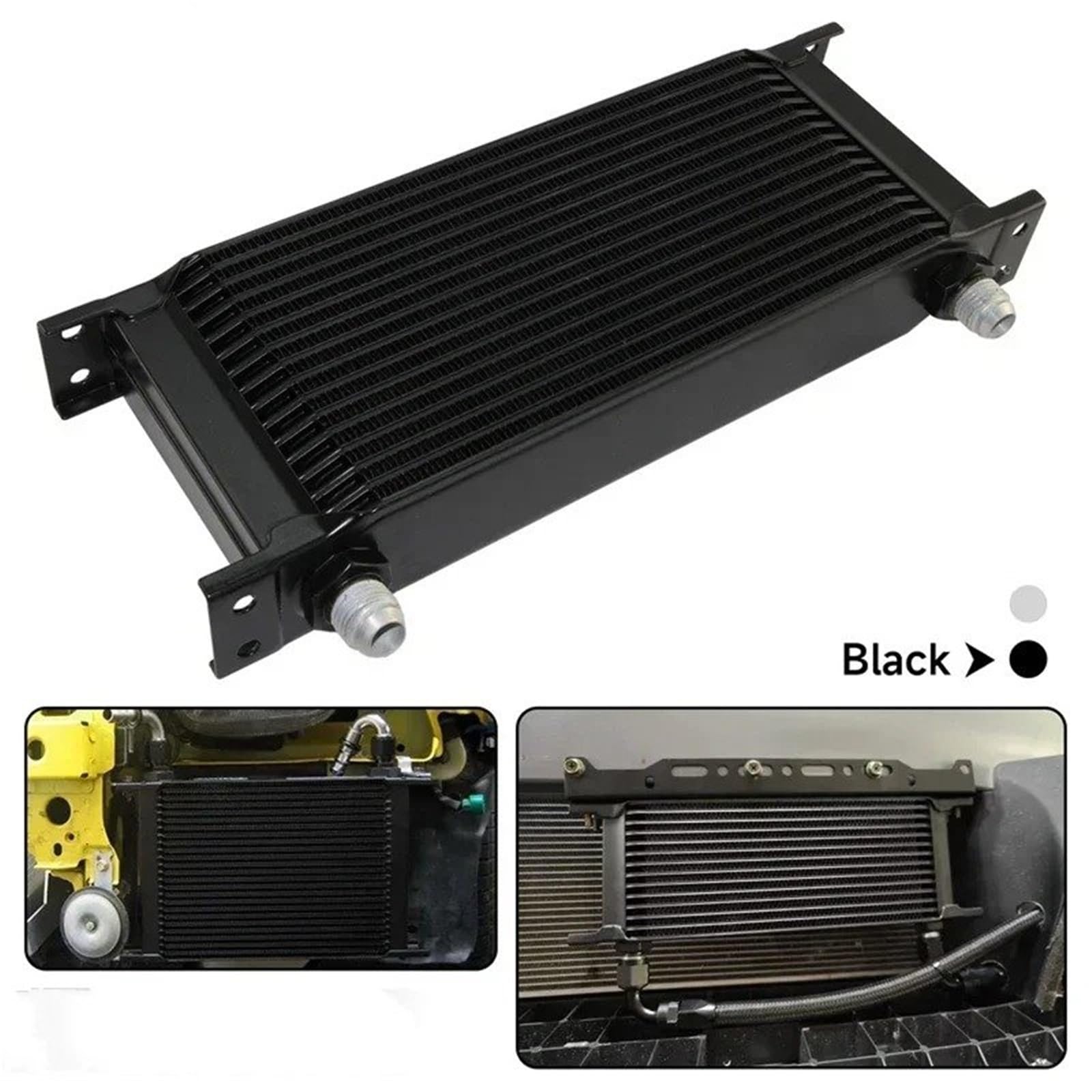 Intercooler Radiatore Olio Universale 16 File 248MM 8AN 3/4"-16 UNF Trasmissione Motore AN-8 Racing Alluminio