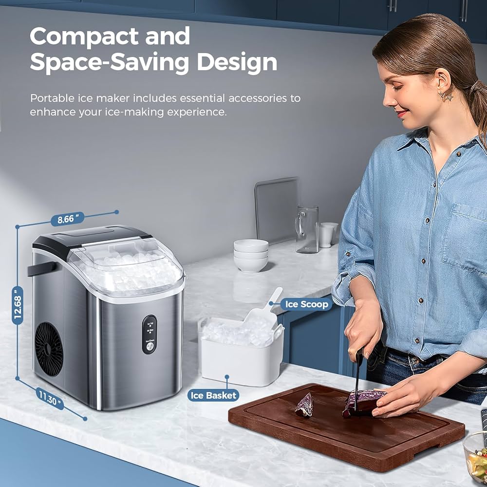 家庭用製氷機 シルバー色 6分ごとSLセルフクリーニングバスケット 家庭用製氷機 シルバー色 6分ごとSLセルフクリーニングバスケット