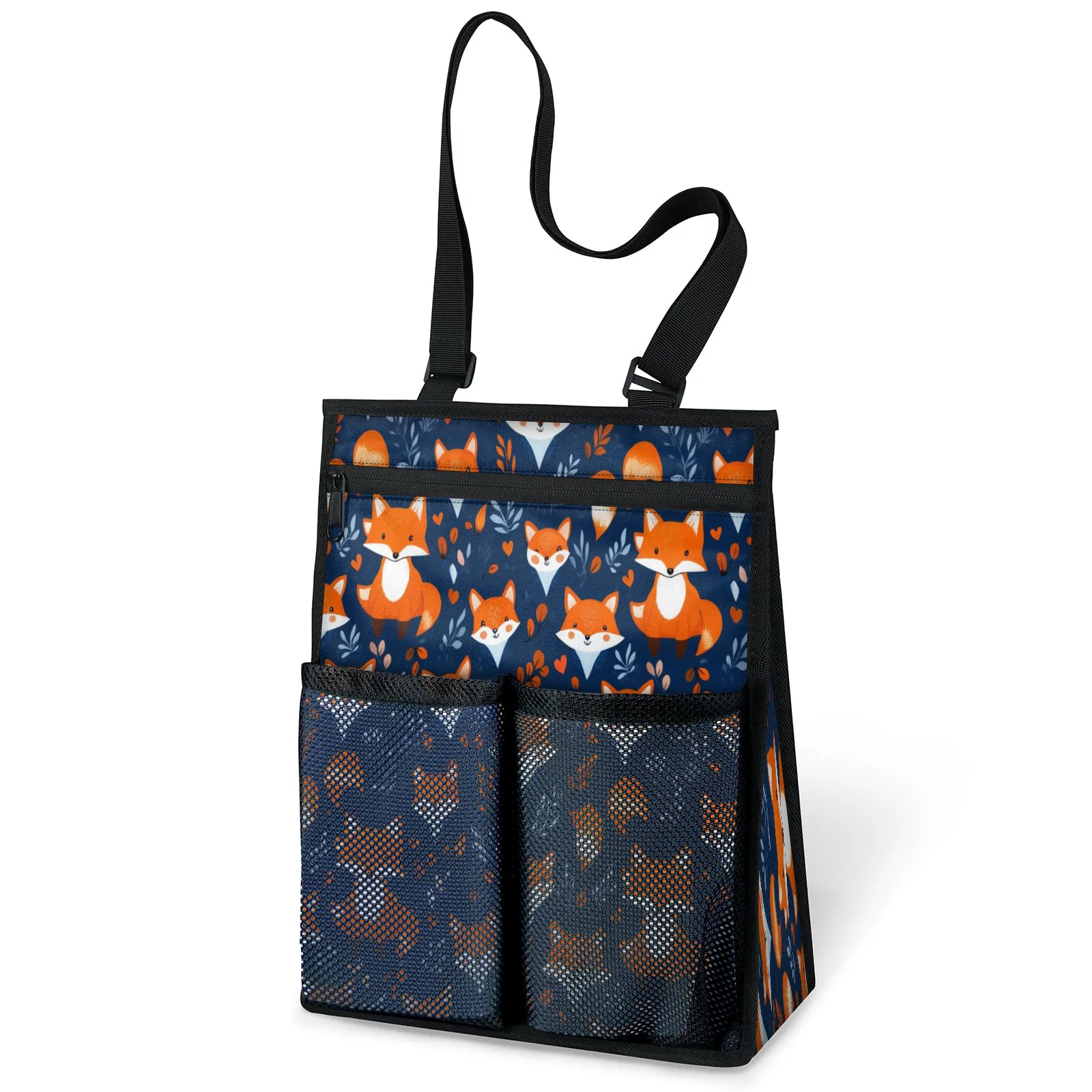 Ourtheme Cute Fox Portable Shower Bag for Travel Gym Camp Beach Tote Shower Caddy Bags Hanging Toiletry Organizer