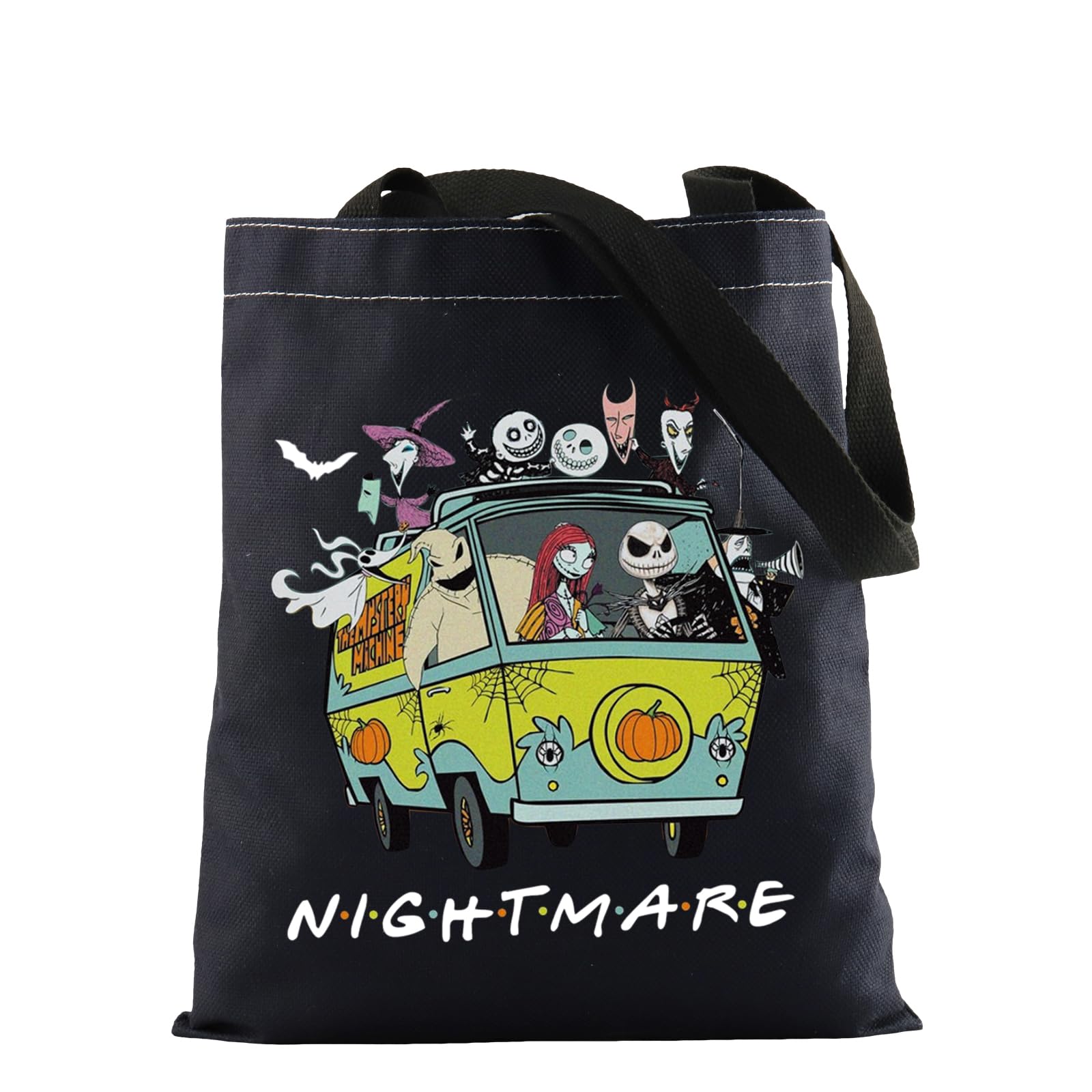 FOTAP Nightmare Christmas Merch Jack Skellington Sally Halloween Inspire Tote Bag Halloween Party Gift Spooky Season Gift