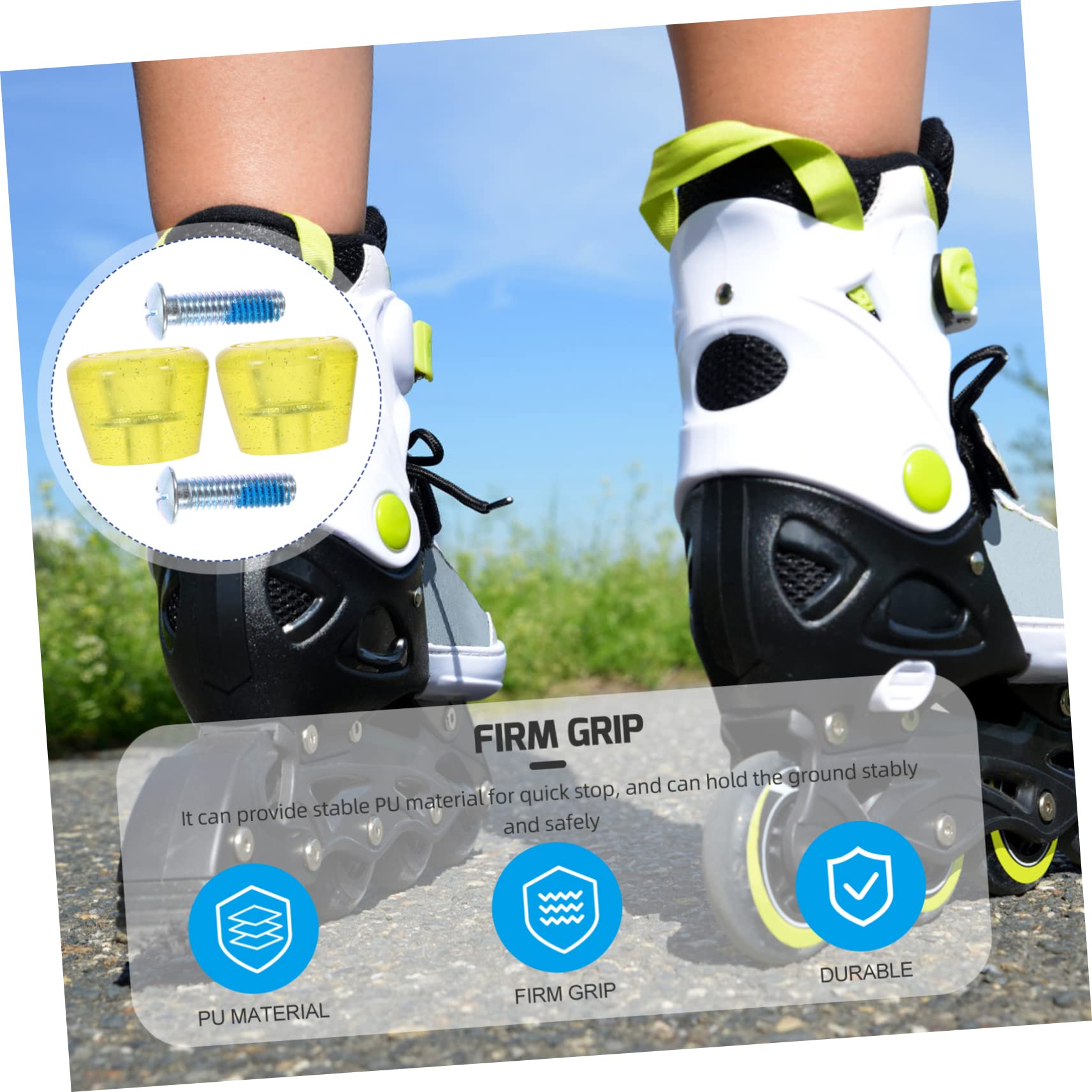 YARNOW Roller Skates Accessories 1 Pair Replaceable Toe Stoppers Portable Skate Plugs for Skating Safety