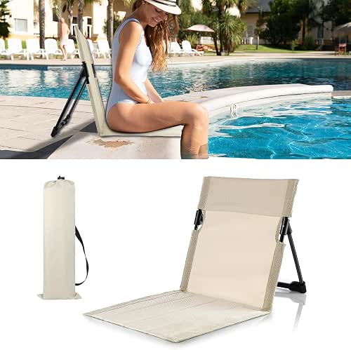 Foldable Seat for Poolside Chairs, Portable Outdoor Poolside Chairs for