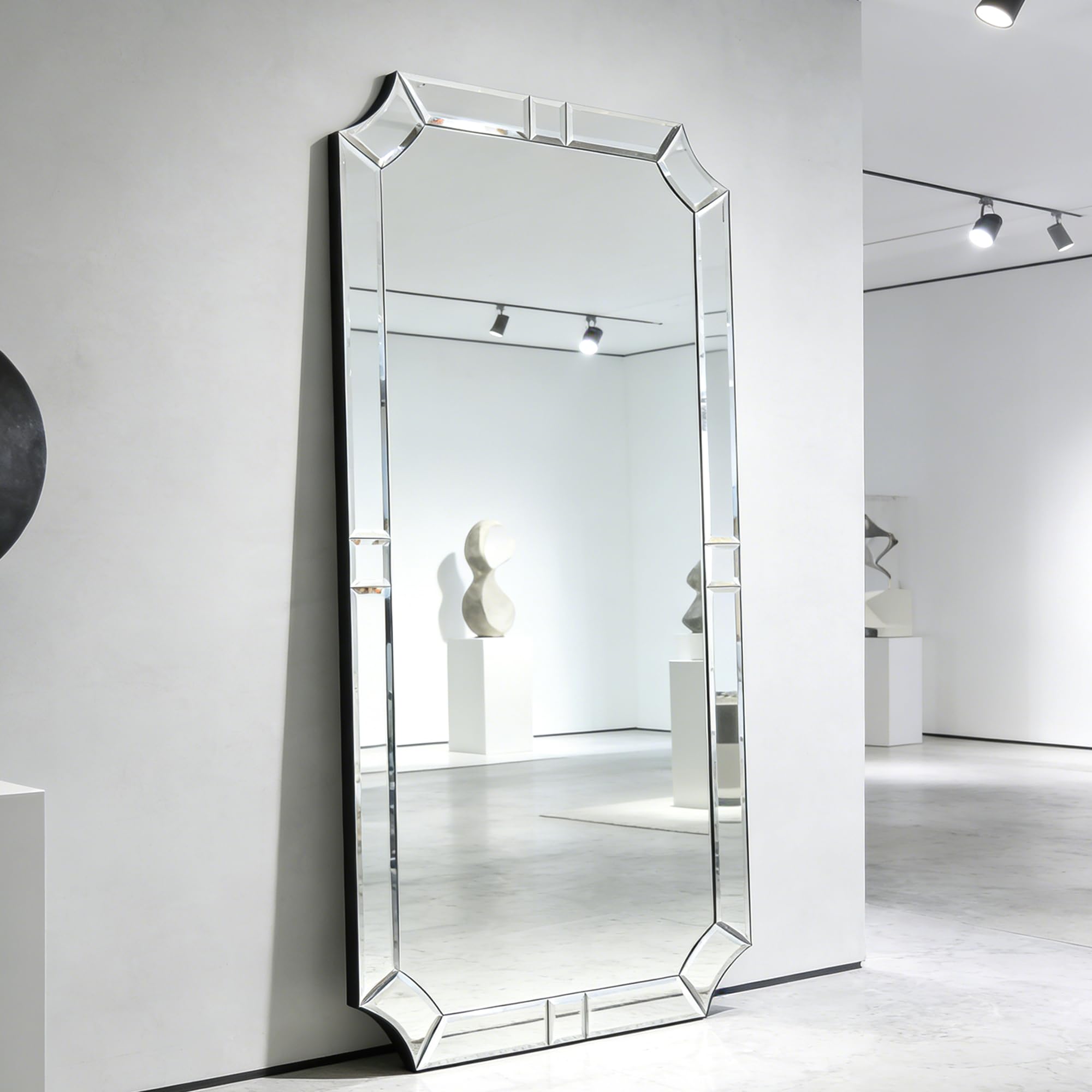 Photo 1 of Chende 30"x59" Large Full Length Mirror with 4MM Thick Glass Pieces Frame for Dressing Room, Modern Unique Living Room Wall Mirror with Sturdy Wood Backboard, Horizontal/Vertical Hanging