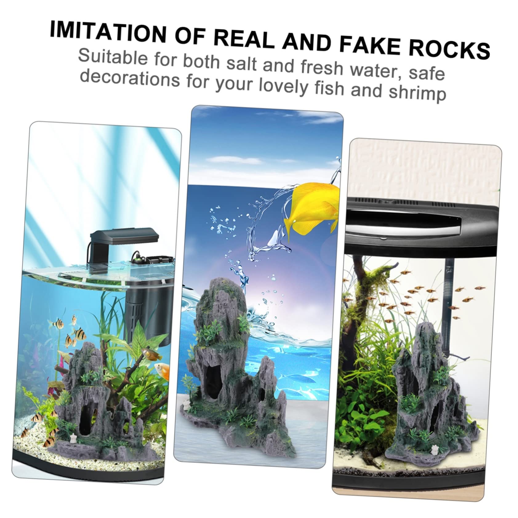 DOITOOL Adorno De Acuario Imitación De Rocas Artificiales para Peceras Decoración De Paisaje para Agua Dulce y Salada Fácil De Limpiar y Seguro para Peces y Camarones