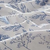 Vista 4 de Juego de funda de edredón floral azul, tamaño individual XL, juego de ropa de cama de algodón suave, tamaño individual XL, estilo bohemio, estético