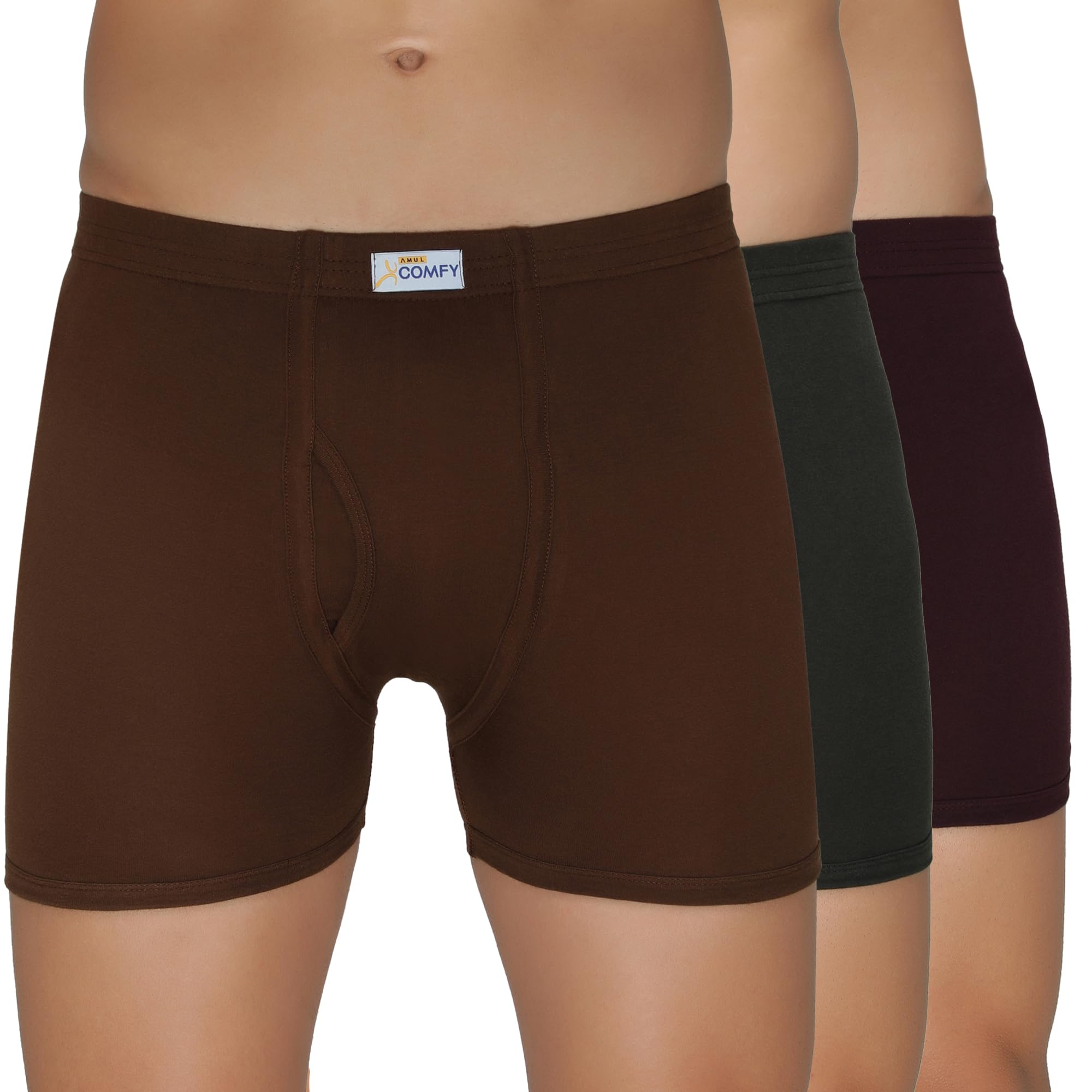 Amul ComfyPack of 3 Cotton Solid Men Trunk (Assorted)