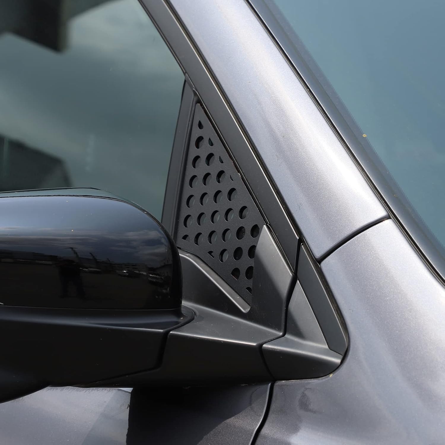 Front Door Window Panel Cover Decoration for Honda Pilot 2016-2022/ Ridgeline 2017-2023/ Passport 2019-2023 Accessories, Aluminum Alloy A-Pillar Window Moldings Honeycomb Panel Trim