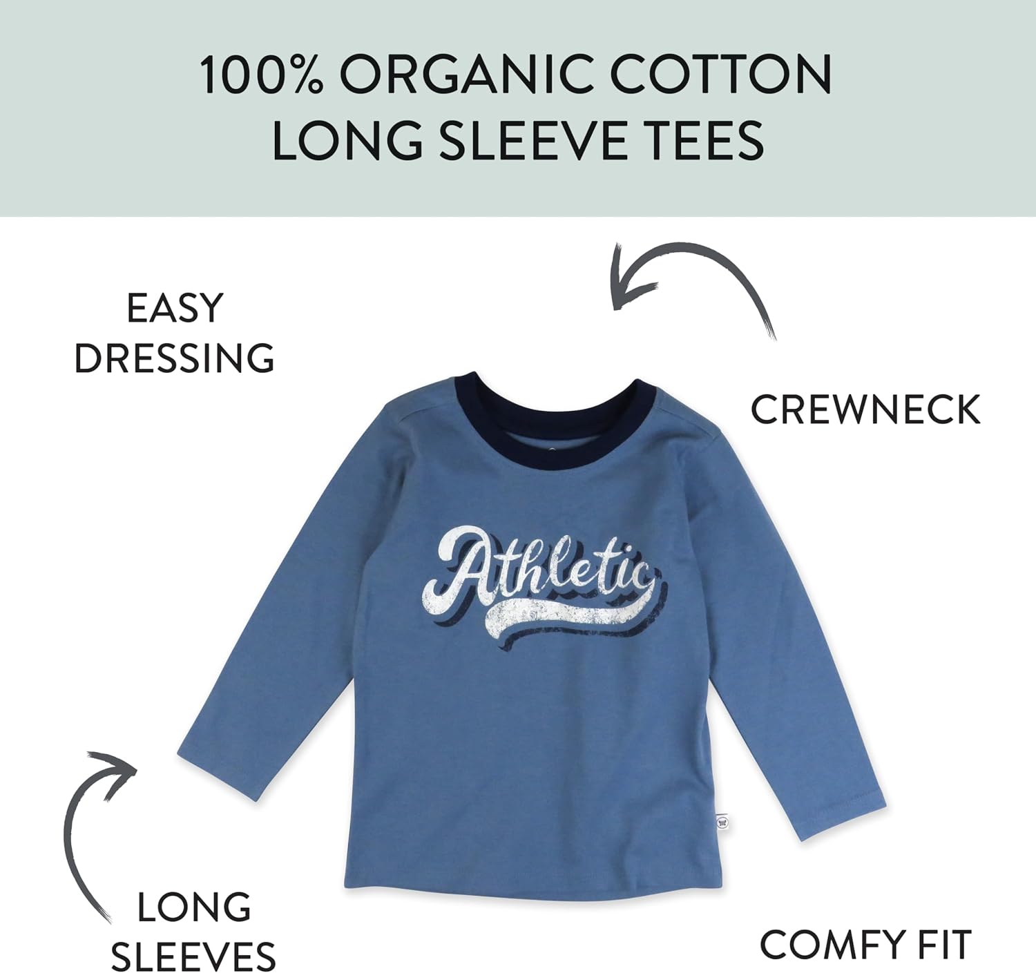 HonestBaby Unisex-Baby Organic Cotton Long Sleeve Tshirts Multipack